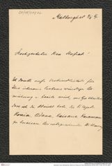 Nachlass Franz Steindachner, Brief von Preyss an Franz Steindachner (09.08.1907), Inv.Nr. 407.02, Seite 1